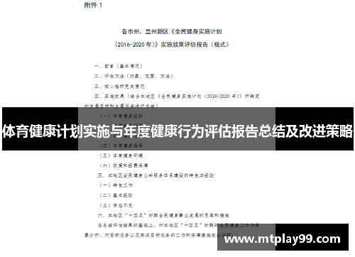 体育健康计划实施与年度健康行为评估报告总结及改进策略